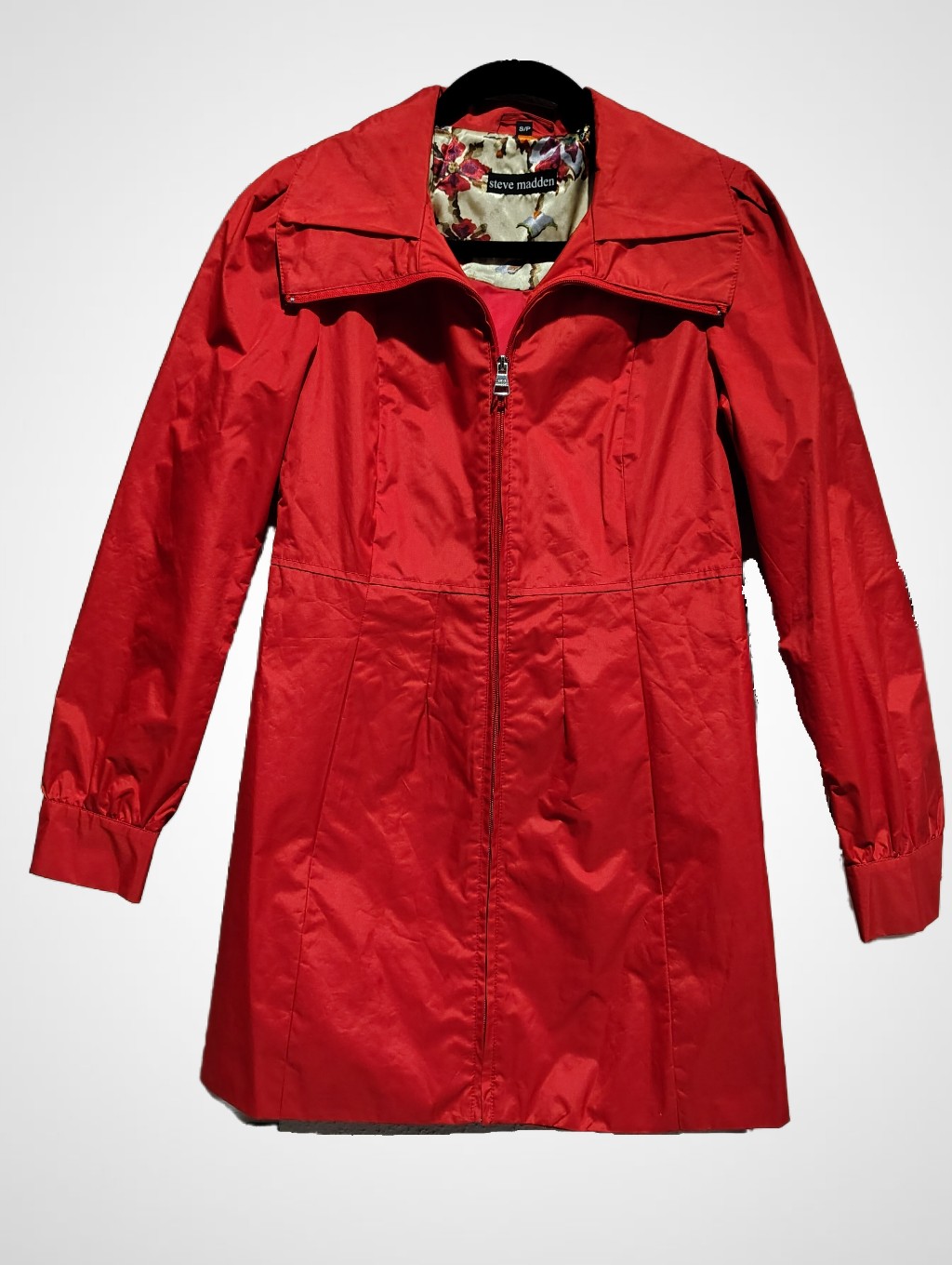 Steve Madden Vibrant Red Rain/Trench Coat